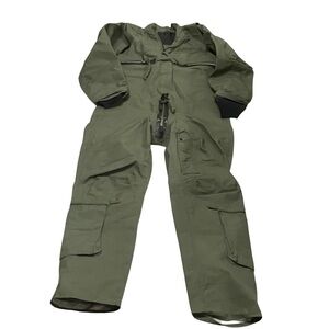 Vintage Canvas Flight Suit‎ Coveralls Military Green Jumpsuit Top Gun Cosplay